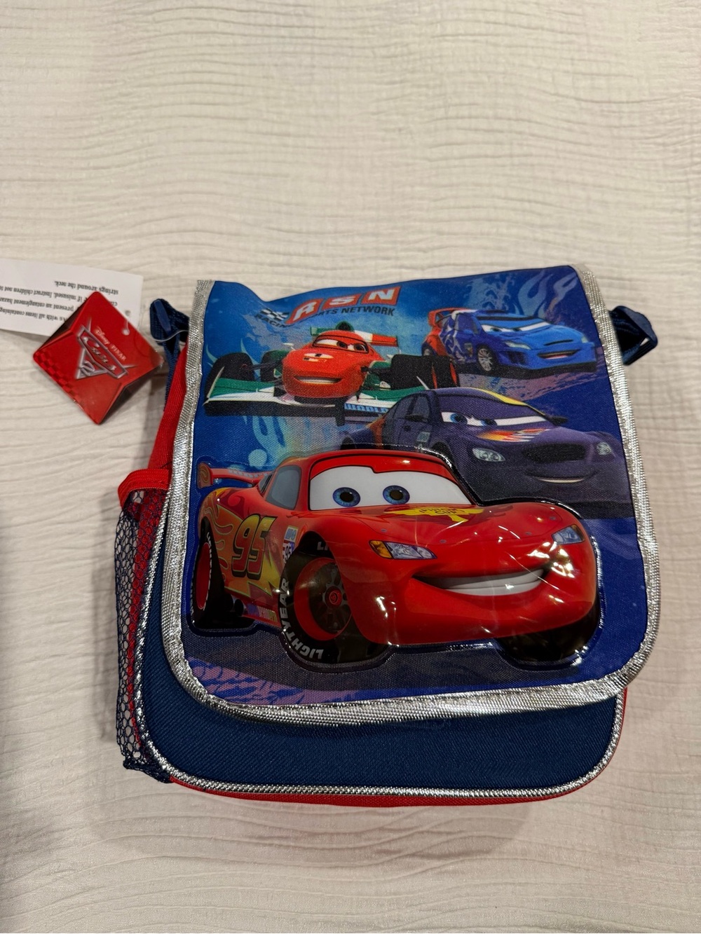 Disney Cars Lightning McQueen Red & Blue Kids insulated lunch bag